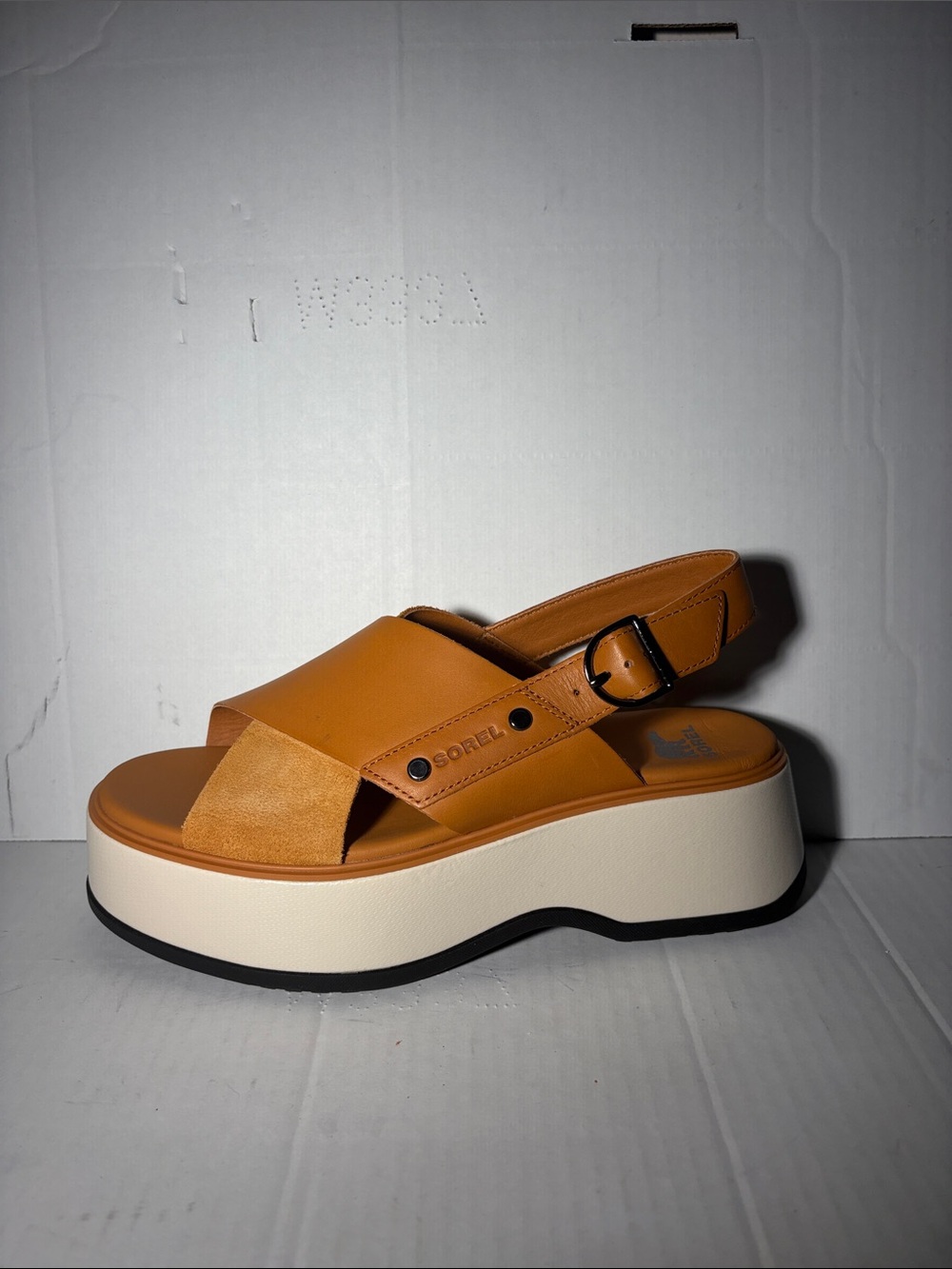 NEW Dayspring Crisscross Sorel Women's Tan Platform Slingback Sandals Size 8 - Picture 6 of 7